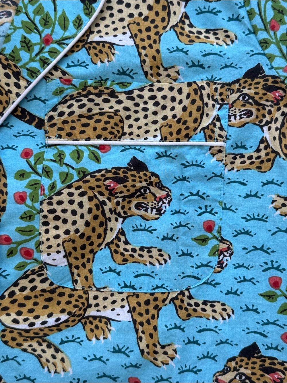 Printfresh Bagheera Leopard 🐆 Print Something Blue (Aqua) Short Pajama Set-XXS - Picture 11 of 16